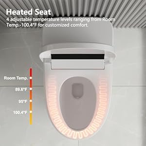 DeerValley Smart Toilet, One Piece Tankless Toilet, Elongated Toilet with 1.28GPF Auto Flush, Heated Seat, Foot Kick Operation, Night Light, DV-1S0159-V1 DeerValley Smart Toilet One Piece Tankless Toilet Elongated Toilet with 128GPF Auto Flush Heated Seat Foot Kick Operation Night Light DV 1S0159 V1