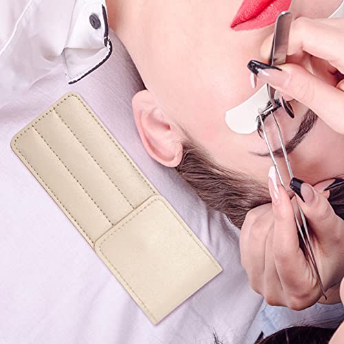 Beaupretty 4 peças de estojo de couro de poliuretano, tesoura, escova de cílios, lâminas de sobrance
