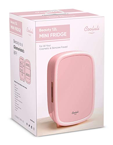Cooluli Beauty 12L Makeup Fridge - Pink Mini Fridge For Skin Care Accessories, Cosmetics And Facial Masks Storage - Interior Led Lights - For Women & Teen Girls Room #TOP4
