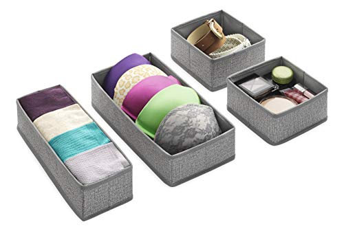 Whitmor-6283-9871-Set-of-4-Crosshatch-Gray-Drawer-Organizer
