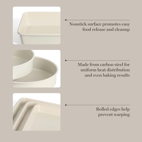 Martha Stewart Gallen 10 Piece Baking Pans Ceramic PFA Free Non Toxic Non Stick Bakeware Set - Linen White by Martha Stewart - Used condition - Image 4