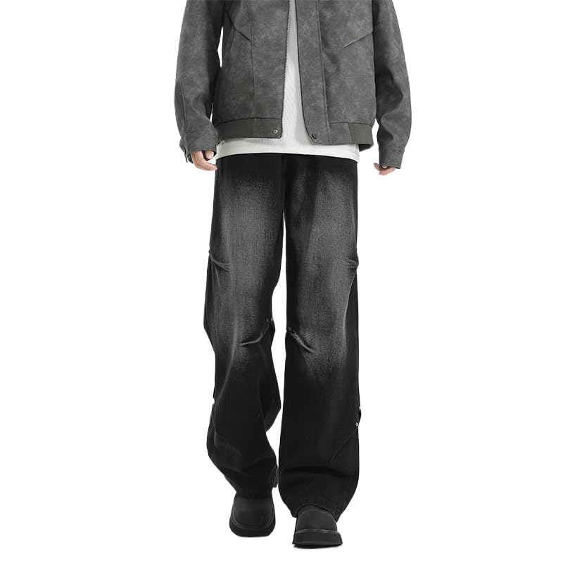 Factory Direct Sales, Vintage Straight-Cut Jeans, Loose and Wide-Legged Casual Style, Easy to Match