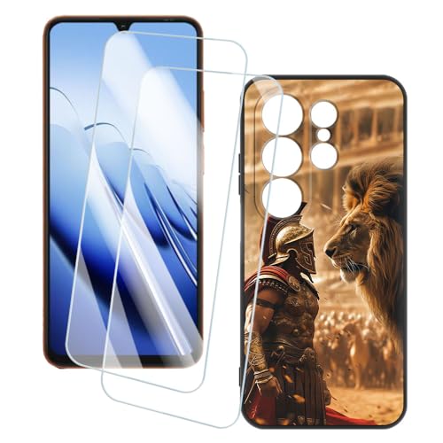 OAGELIM 2�Z�b�g �X�N���[���v���e�N�^�[ + �P�[�X Blackview Wave 10 (6.88 �C���`) �Ƃ̌݊������� �A�[�e�B�X�e�B�b�N�J�X�^���v�����g�J�o�[�Ƌ����K���X�t�B���� �X�N���b�`�h�~ (��m)