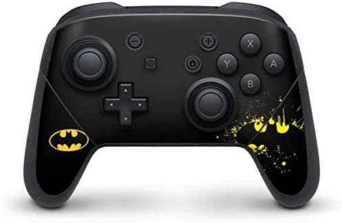 Skinit Decal Gaming Skin Compatible with Nintendo Switch Pro Controller - Officially Licensed DC Comics Batman Logo Yellow Splash Design