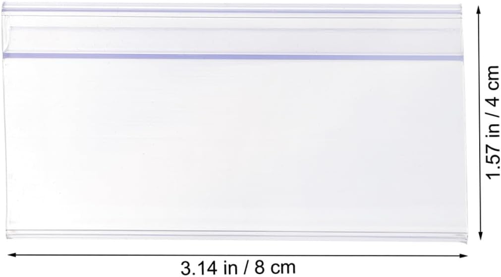 25pcs PVC Price Tag Holders 8cm Display Label Holders for Retail Shelves Supermarket Store Price Sign