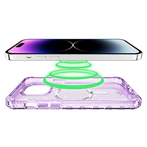 ITSKINS Supreme R // Spark Magnetic Protective Phone Case Compatible with iPhone 14 Pro, Compatible with MagSafe, Slim Hybrid Case, Anti-Yellowing, Military Shockproof Cover - Spark Light Purple by ITSKINS - Used condition - Image 4
