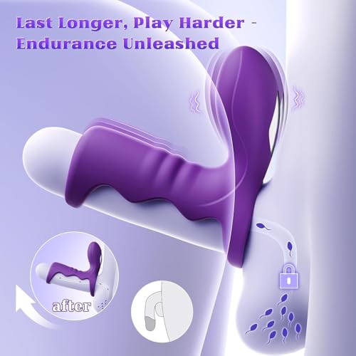 Image of Vibrating Cock Ring Sex Toys for Men - MOOLIGIRL Penis Ring Vibrator with 10 Vibrations, Adult Male Sex Toy for Longer Harder Stronger, Double Penis Vibrators, Couples Mens Male Adult Sex Toys & Games