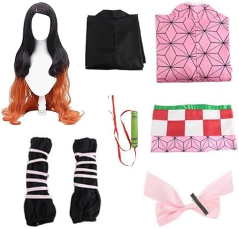 Buyoem Anime Cosplay Costume Kimono for Adult Robe Halloween Outfit With Props Wig image 5