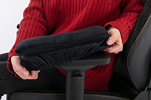 Chizzysit Chair Armrest Cushion Cover Washable Office Chair Armrest Protector Detachable Stretchable For Office Chair/Swivel Chair/Computer Chair (Black) #TOP2