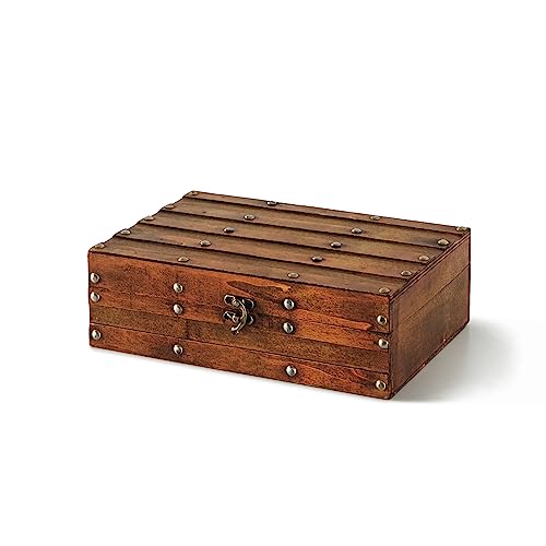 SLPR Wooden Storage Box with Hinged Lid - 11.2