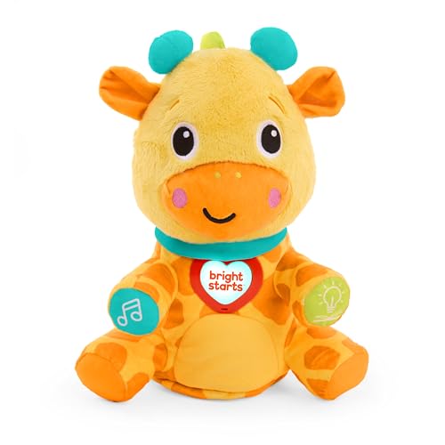 Bright Starts Chat & Cuddle Giraffe Musical Plush with Interactive Voice Recording & Mimic Features for Baby and Toddler, Learn Words & Phrases, Dances Along with Lights, Ages 6 Months+