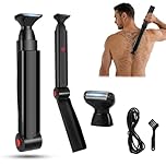 cupeohome Back Shavers for Men, Foldable Body Shavers for Men with 2 Floating Shaver Heads, Cordless Electric Body Grooming kit with Long Handle for Back, Chest, and Shoulders