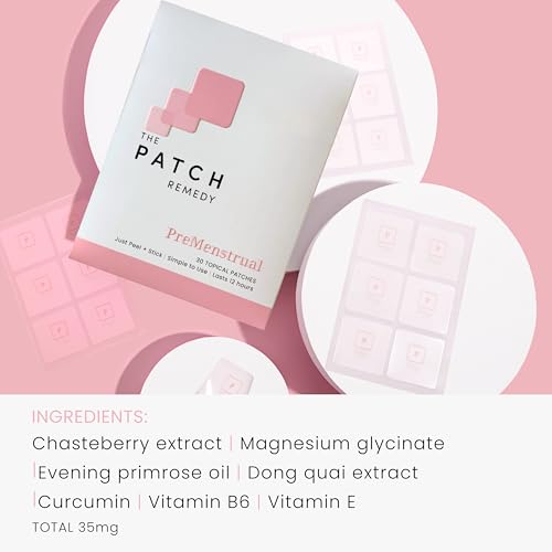 Image of The Patch Remedy Pre Menstrual Patch | Chasteberry, Magnesium, Evening Primrose, Dong Quai, B6 & Vitamin E | 30 Patches