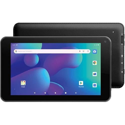 Logicom Tablette Passe-Partout TAB75 Adulte 7" avec Caméra AV 5MP/AR 2MP - Lecteur Vidéos - WiFi, Bluetooth et Micro-USB - Android 11 - Stockage 16 Go - Batterie 2500 mAh - Lecteur Carte SDXC Noir Cover
