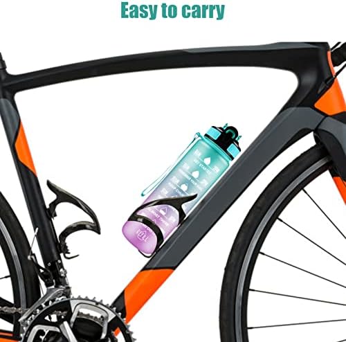 Sports Water Bottle, [1 Litre] Spopal Water Bottle with Motivational Time Marker & Straw, BPA Free Tritan Non-Toxic Plastic Drinking Bottle with Cleaning Brush for Outdoor, Cycling, Gym & Camping