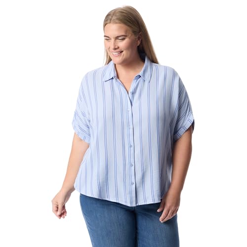 Gloria Vanderbilt Women's Daisy Short Sleeve High-Low Button Down Shirt Plus by Gloria Vanderbilt - Used condition - US$23.75