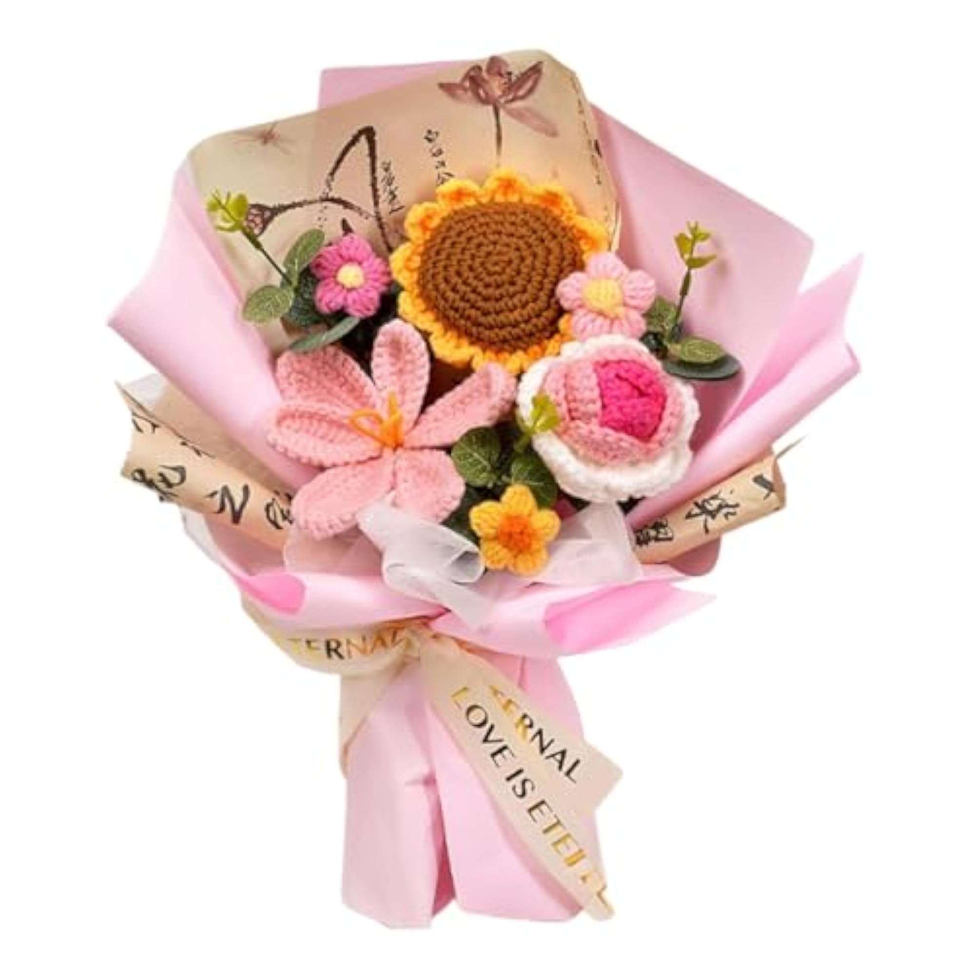 Crochet Flower Bouquet Knitting Flower Gift