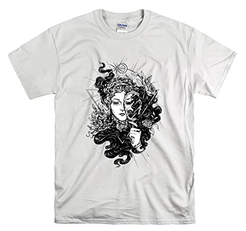 T-shirt Dark Girl Sketch Illustrator blanc idéal pour vos sorties urbaines