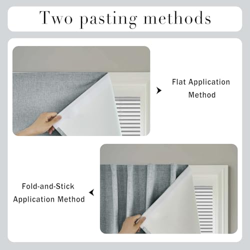 Sovtfides Self Adhesive Portable 100% Blackout Curtains Simple and Easy to Install Bedroom Window Thermal Lnsulated Kitchen Room Darkening, (W35 x L60 in,1 Panel,Light Grey