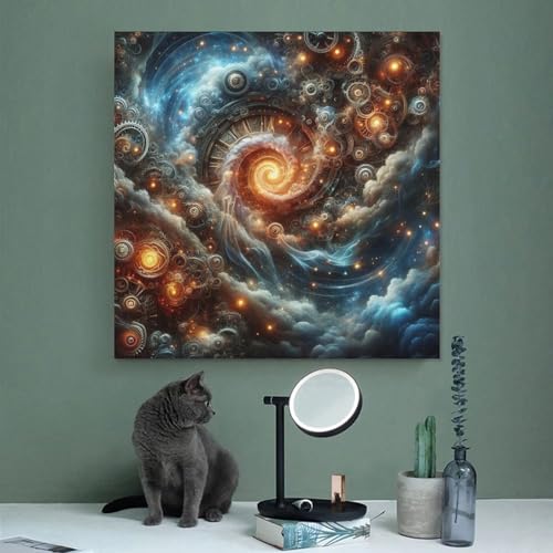 XFATGIA Cosmic Spiral Steampunk Poster Canvas Poster Wall Art Decor Print Picture Paintings for Living Room Bedroom Decoration 28x28inch(70x70cm) steampunk buy now online