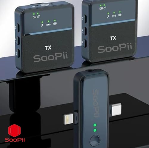 Image of SOOPII SX31 Dual Wireless Microphone | 3-in-1 Mic for Phone, DSLR, iPhone, Android, Laptop | Lavalier Mic with Noise Reduction for YouTube, Vlogging, Online Meetings, Live Streaming
