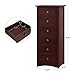 VASAGLE Dresser for Bedroom with 6 Drawers, Chest of Drawers, Solid Wood Frame, Storage Unit for Living Room, with Antique-Style Handles, Easy Installation, Brown URCD06BR