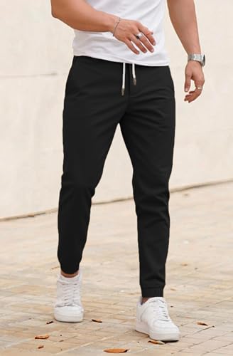 GINGTTO Mens Slim Fit Joggers Pants Elastic Waist Stretch Drawstring Tapered Leg2