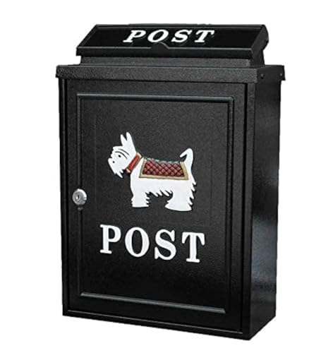EatingBiting 16" Puppy Logo Wall Mounted Letter Box Lockable Post Mail Box Parcel Letterbox Vintage Mailbox Thickness:13cm 3kg Lockable Mailbox Security Lockbox Outdoor Retro Aluminum Post Box Secure