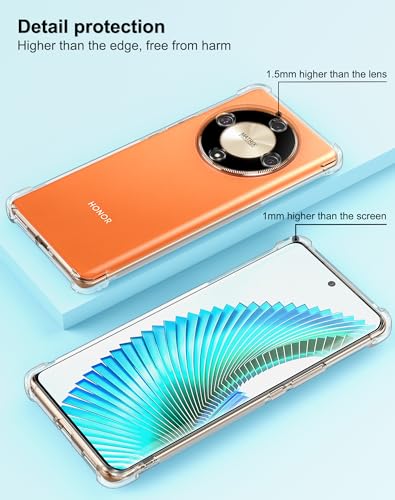 Image of Back Cover Transparent Soft Silicone Scratch Resistant Anti Slip Back Cover Case for Honor X9b - Transparent