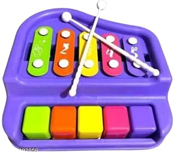 smartkids 2 in 1 Piano Toy for Toddlers,8 Multicolored Keyboard Xylophone Piano (Blue) Smart 044
