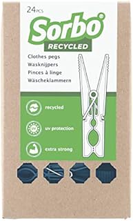 Sorbo Recycled Clothes Pegs, Recycled Plastic, UV Protection, Extra Strong