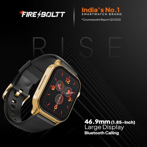 Fire-Boltt Rise Smart Watch, 1.85" HD Display, Metal Body with Bluetooth Calling, Rotating Crown, AI Voice Assistant, 120 Sports Modes, Neon UI,... - Image 2