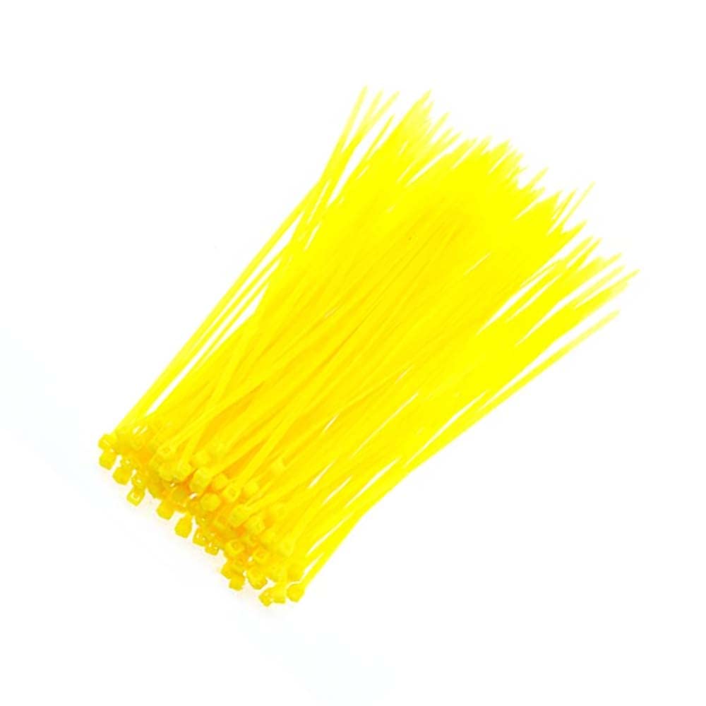 RELAND SUN 100pcs Nylon Zip Ties 2.5x100/150/200mm Cable Ties in Assorted Color Nylon Self-Locking Wire Ties (2.5x200mm,Yellow)