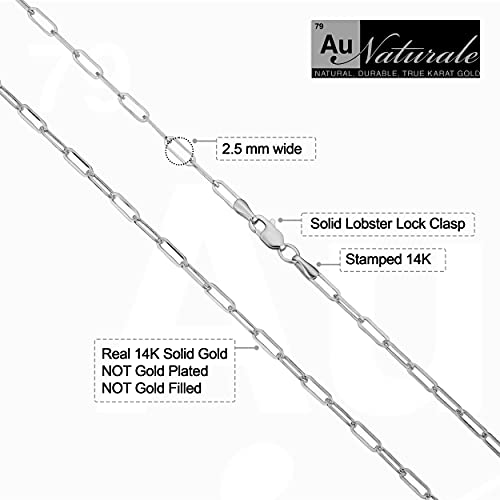 14K White Gold Paperclip Link Chain Bracelet (2.5 Mm, 7 Inch) #TOP1