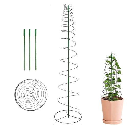 Para enredaderas y flores con este tutor en espiral de exterior 7