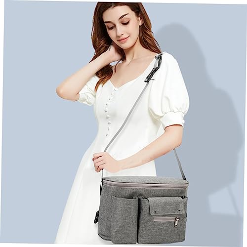 Bolsa multifuncional para pañales y organizador gris claro miniatura 2