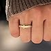 HOLINSE Cross Ring for Women, Engrave Let Go & Let God Dainty Trendy Religious Pray Ring, Cubic Zirconia Purity Ring for Christian (Gold, 7)