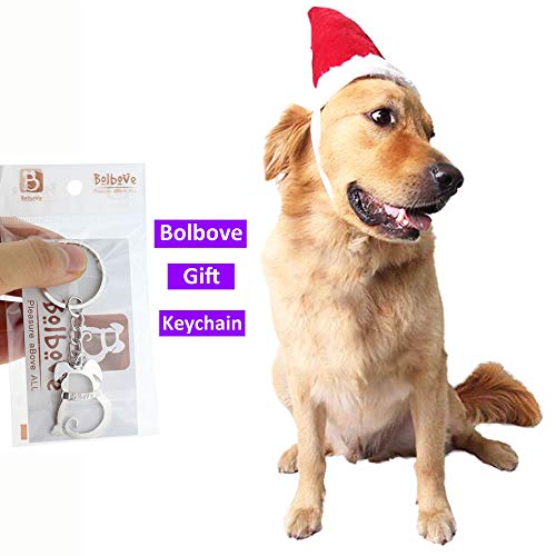 Bolbove Adjustable Pet 3D Christmas Santa Hat for Medium to Large Dogs Holiday Red (Large) - Image 3