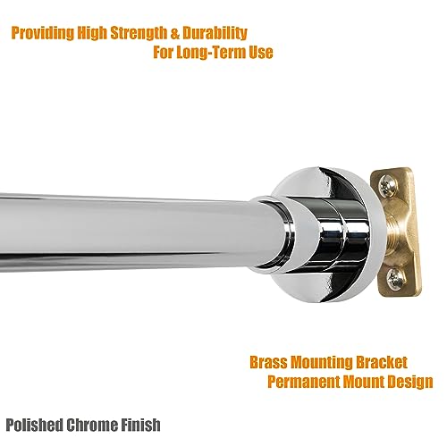 Image of Artiwell Heavy Duty Shower Rod, Adjustable Shower Curtain Rod, Expandable 47-84 Inch, Permanent Mount Shower Rod, Never Rust Stainless Steel For Window Curtain and Closet, Chrome Plated