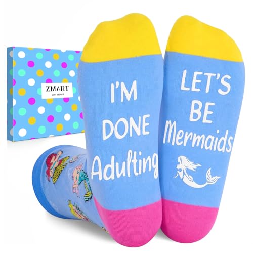 Zmart Mermaid Socks for Women - Mermaid Gifts for Teens