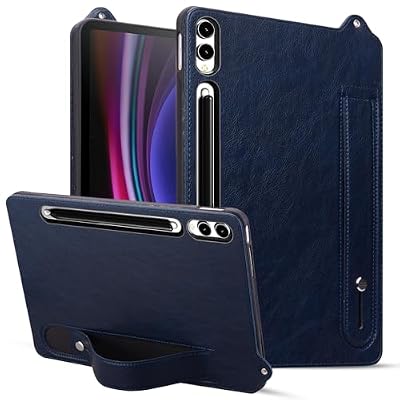 Slim Case for Samsung Galaxy Tab S11 Ultra 2025 SM-X930 X936B, Shockproof Hand Strap Stand Lightweight Bumper Thin Cover for Galaxy Tab S11 Ultra 14.6", Blue