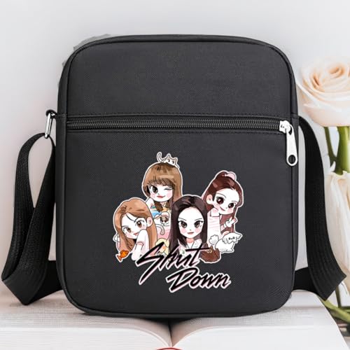 Korean Black K-pop Pink Shut Down Merch Crossbody Bag Handbag for Women2
