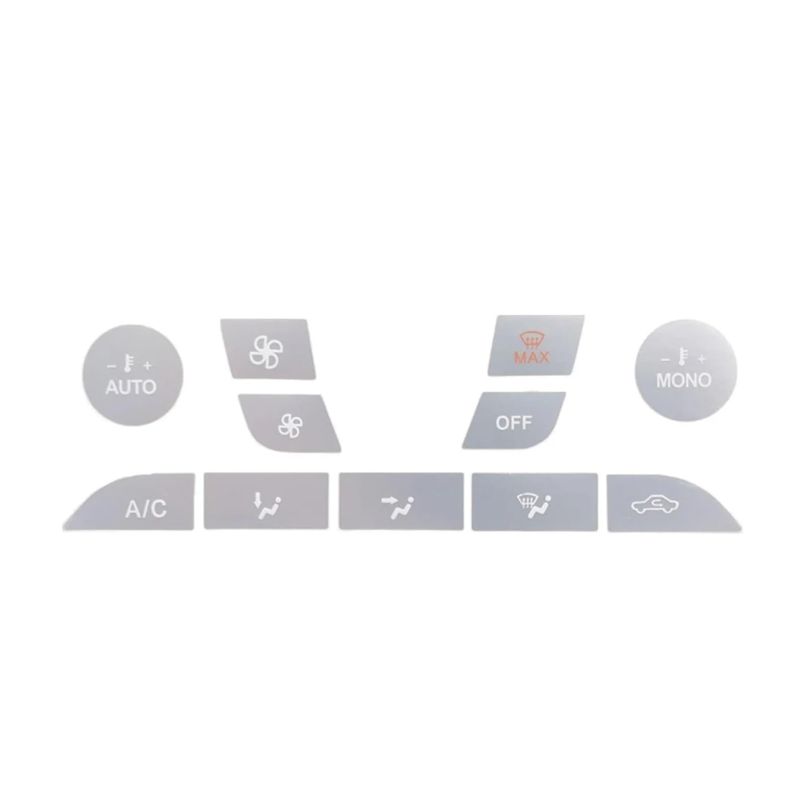 Vetjmua Silver Interior Trim For Focus Mk2 Mk1 Mk For Iii Button Sticker Car Dashboard Panel Air Conditioning Knob Buttons Repair Sticker Cover Trim Sticker(Silver)