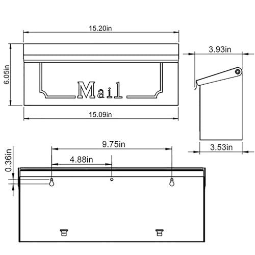Architectural Mailboxes THHB00AM Townhouse Galvanized Steel thumb #3