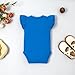 Magic Park 0-24M Infant Girl Romper Baby Girls Solid Color Bodysuit Toddler Ruffle Jumpsuit Shirts Casual Tops Baptism Shirt (Blue, 0-3 Months)