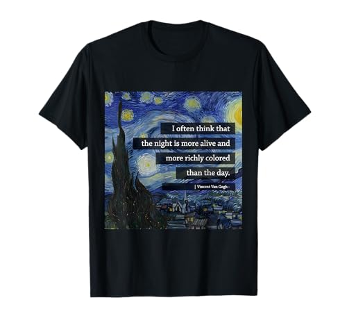 Starry Night Van Gogh Fans Famous Artist Tribute T-Shirt