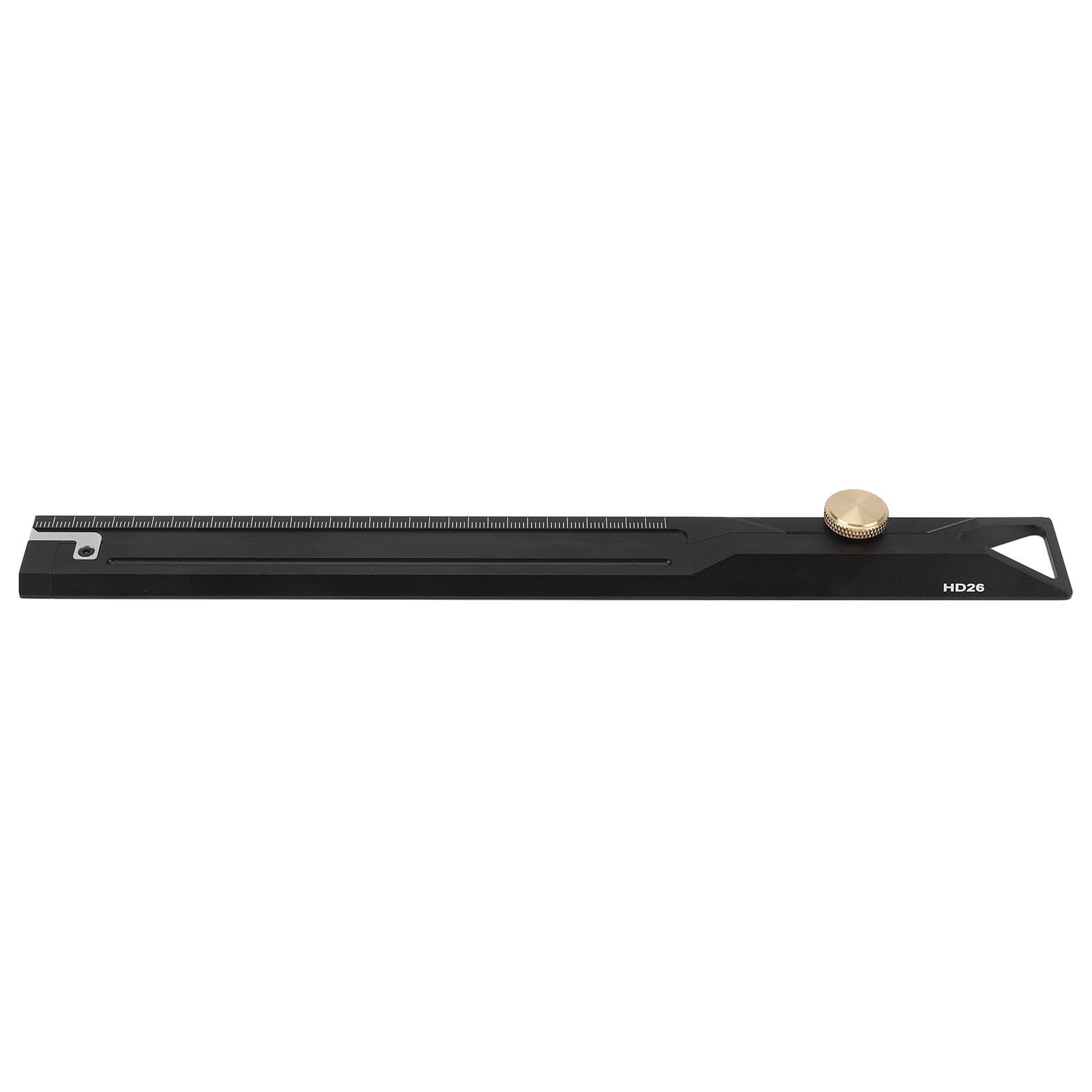 Tnfeeon Righello Dritto in Lega di Alluminio, Strumento di Misurazione Ad Alta Precisione per Progetti di Disegno di Lavorazione del legno. Il Design Leggero e Robusto da 9,8 Pollici Garantisce