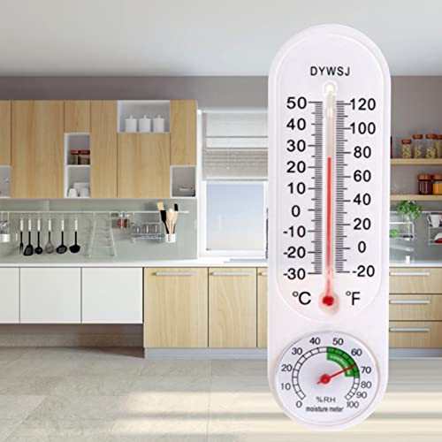 4 Pack Outdoor/Indoor Wall Mounted Thermometer Hygrometer Gauge Hygrometer Temperature Reader with Celsius/Fahrenheit for Patio Cellar Garden Home Greenhouse/Breeding Thermometer