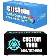 GagetElec Custom Table Cloth with Business Logo Text 4/5/6/8/10FT，Table for Business Tradeshow Ev...