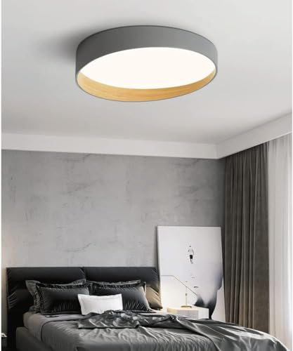 Plafonnier LED japonais rond et plat à lumière variable - 4